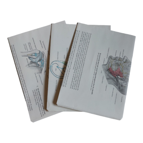 set van drie cadeauzakjes gemaakt van oud papier