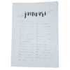 set kalender maandbladen- navulling voor kalender met bulldogclip