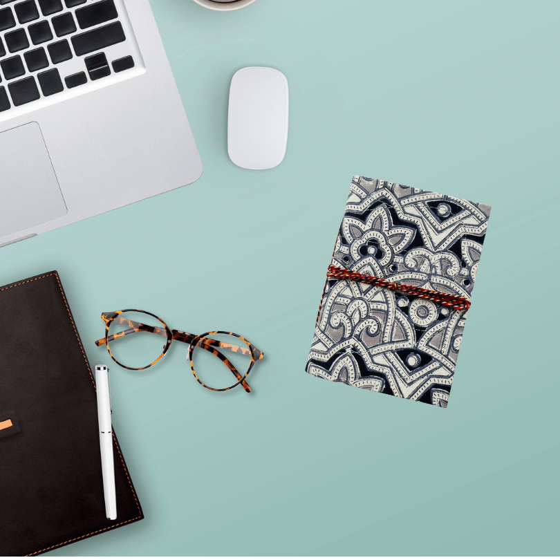 handgemaakt a6 notitieboekjeboekje met textiel kaft