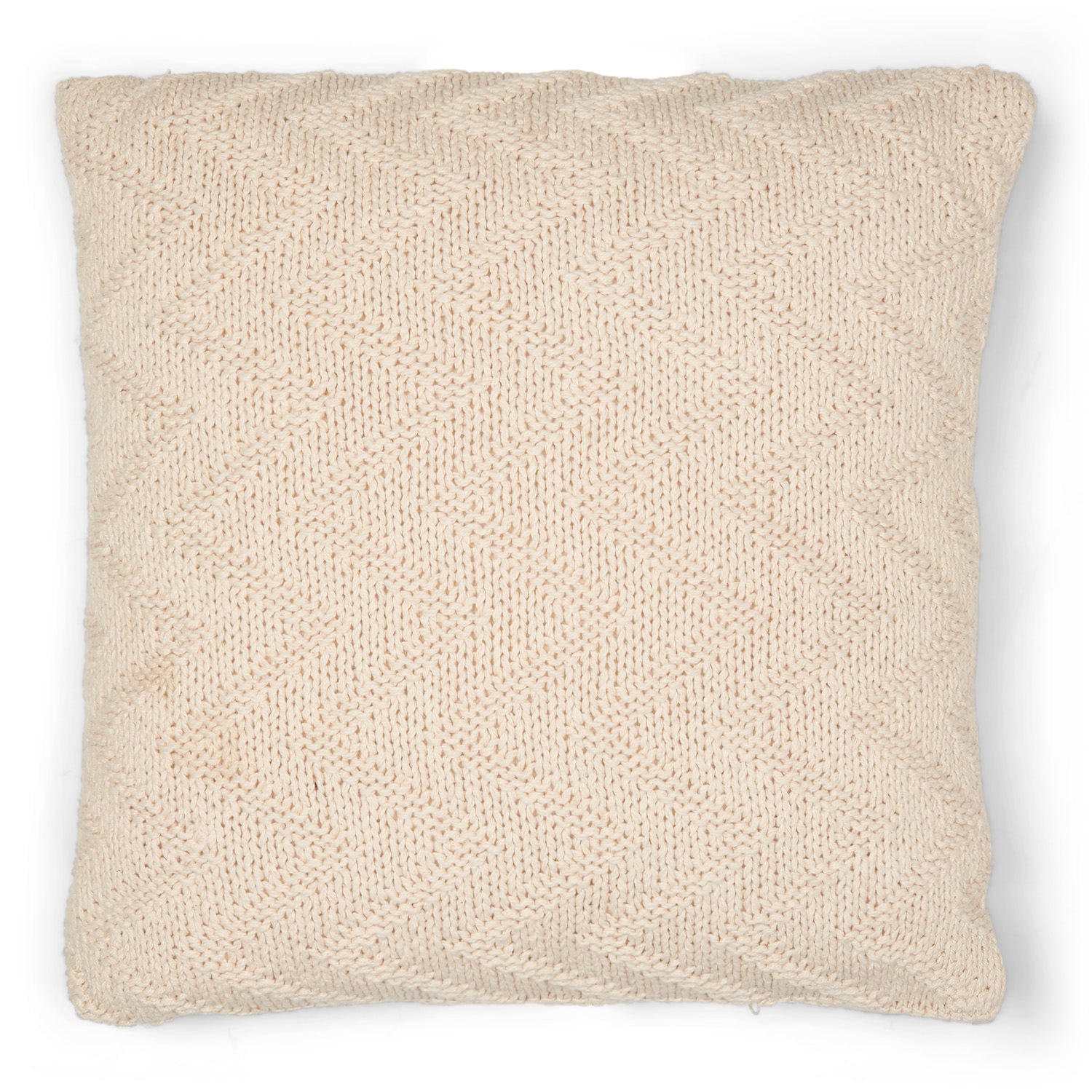 met de hand gebreid kussen 50 x 50