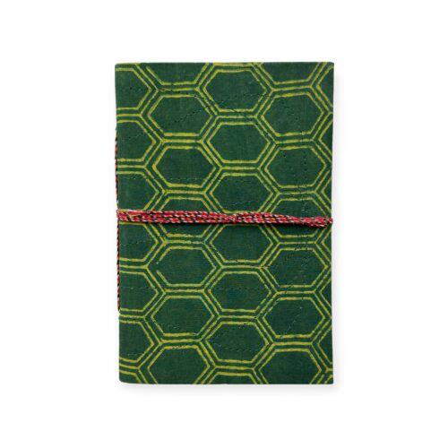 notitieboek A5 honingraat groen met textielomslag