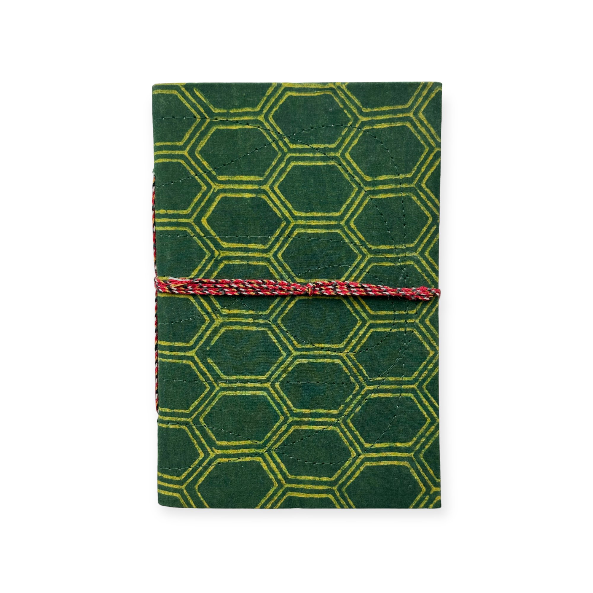 notitieboek A5 honingraat groen met textielomslag