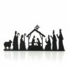 moderne kerststal silhouet van zwart ijzer