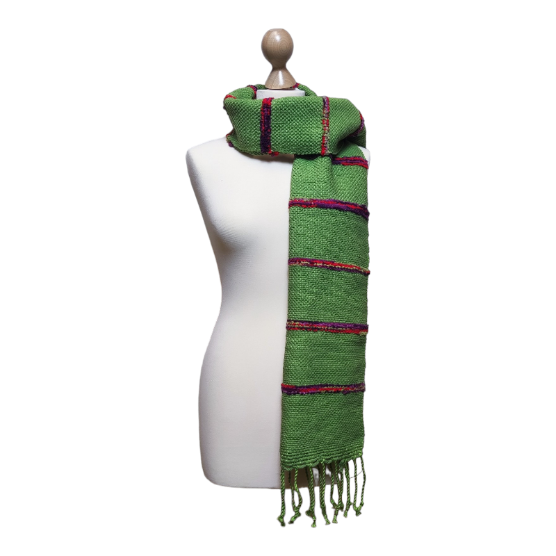 Begonia | gestreepte handgeweven sjaal - Afbeelding 2