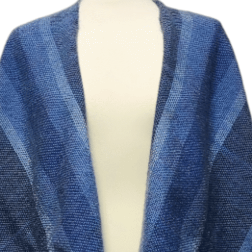 blauw gestreepte omslagdoek