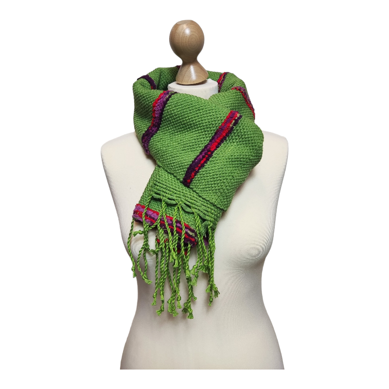 begonia handgeweven sjaal op pop