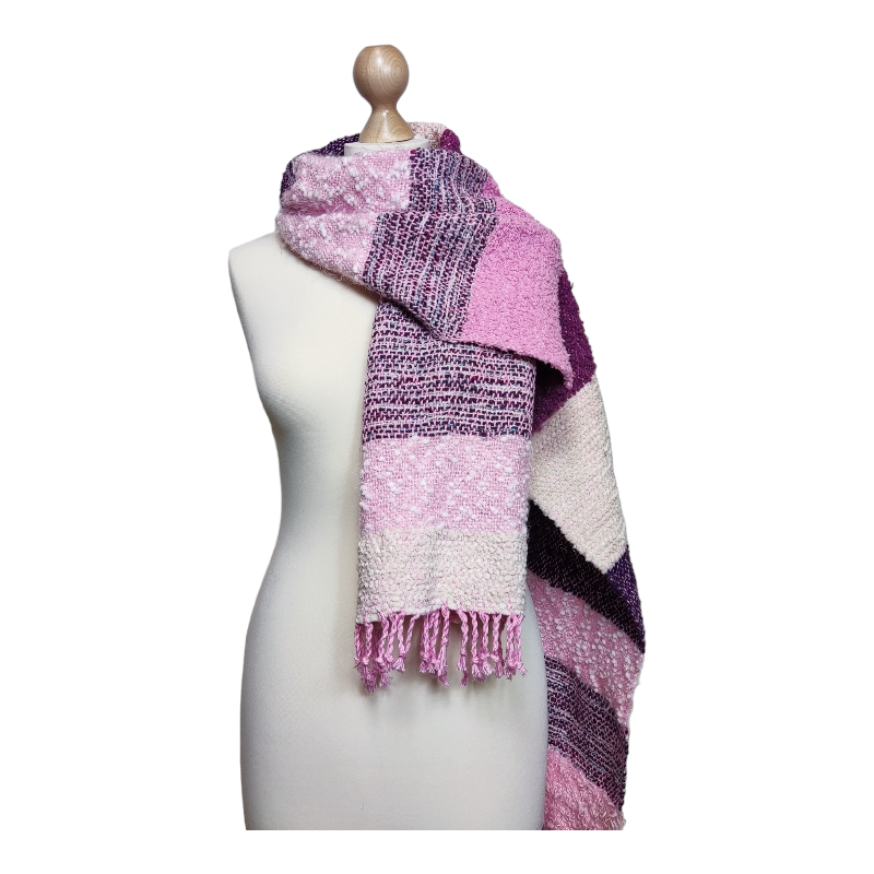 Krokus | handgeweven sjaal van restanten garen - Afbeelding 2