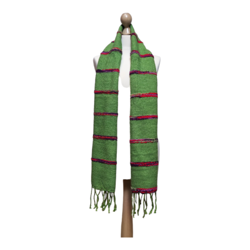 Begonia | gestreepte handgeweven sjaal