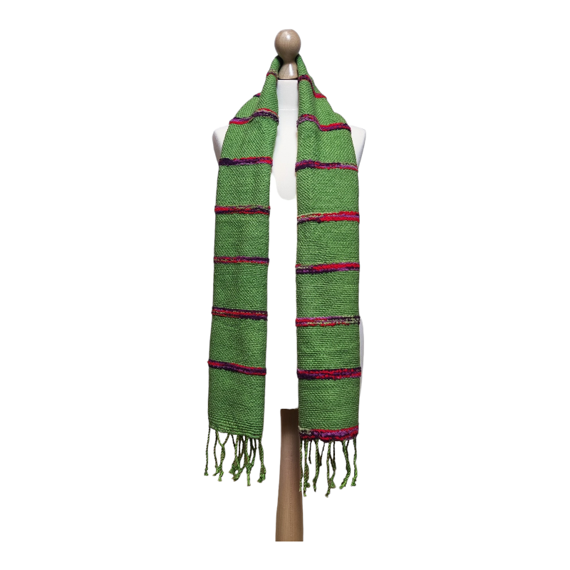 Begonia | gestreepte handgeweven sjaal