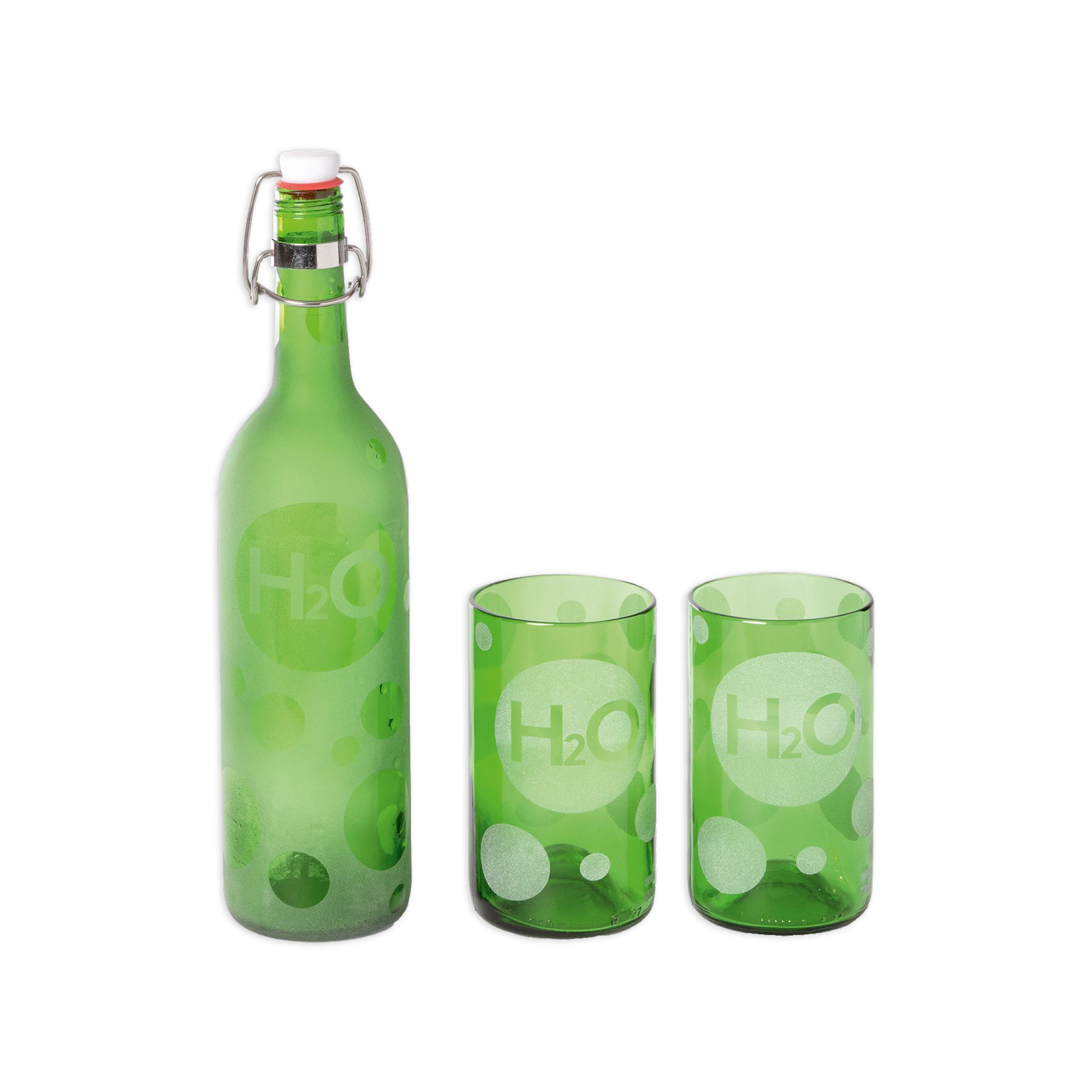 Waterfles & drinkglazen set “H2O”