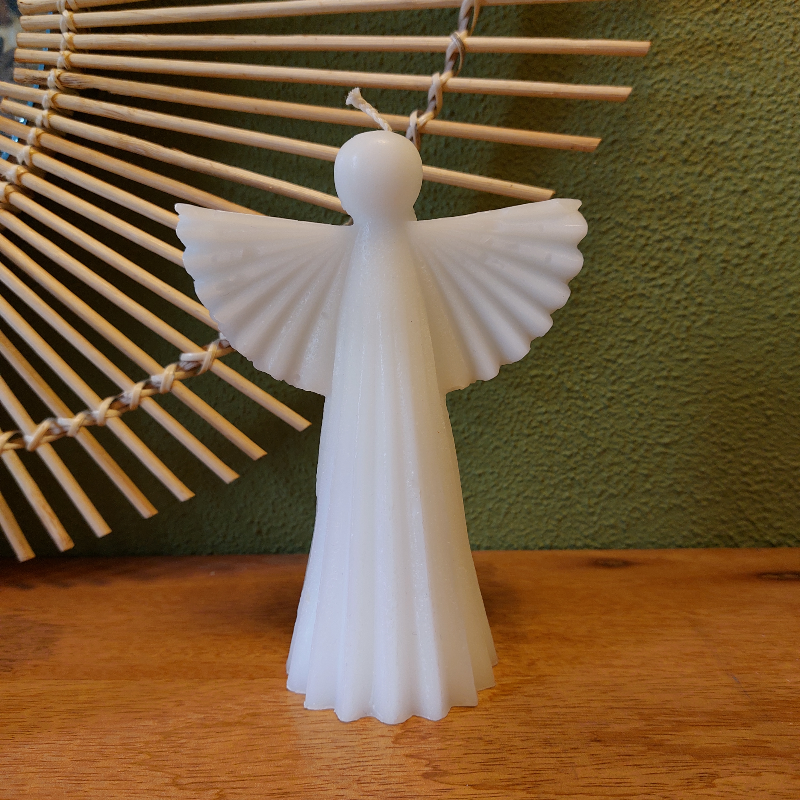 engel kaars in wit handgemaakt