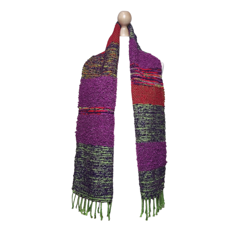 multicolor sjaal met de hand geweven