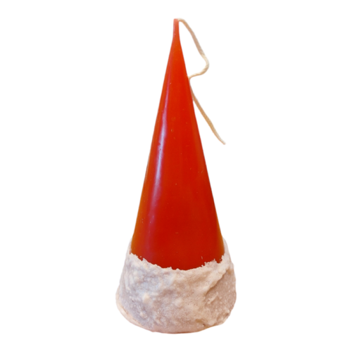 kerstkaars in de vorm van kerstmuts