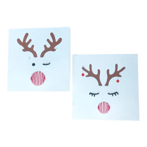 set van 4 kerstkaarten in twee ontwerpen Rudolph en Mrs Rudolph