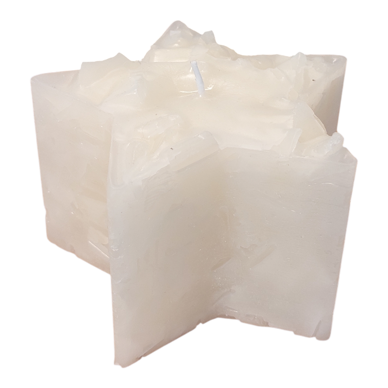 ivoor kaars Ster - handgemaakte KAARS MET STUKJES HERGEBRUIKT KAARSVET