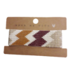 bruin, creme en gouden kralenarmband met de hand geweven