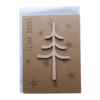 Fijne kerst - handgemaakte kerstkaart met houten boom