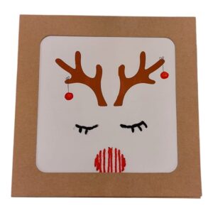 doosje met 6 Rudolph the red nosed reindeer kerstkaarten