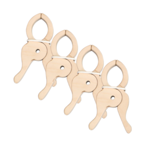 4 houten speelknijpers